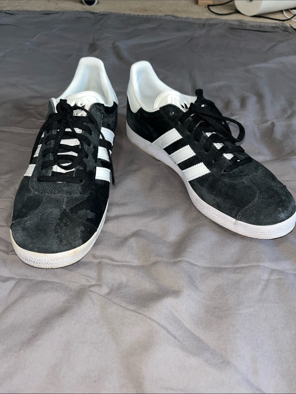 adidas Black and White Suede Low-Top Sneakers